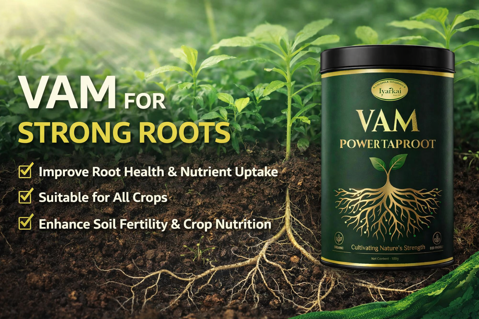 Kanishka Organics VAM biofertilizer for improved root growth
