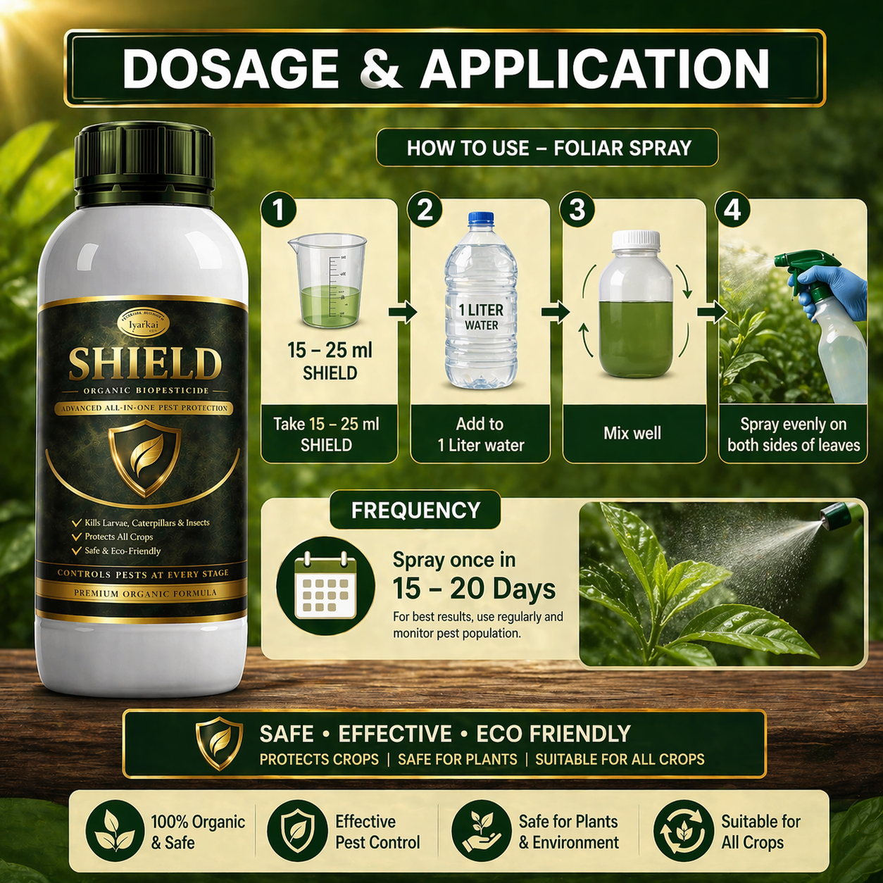 SHIELD Organic Bio-Pesticide – Natural Pest Repellent for All Crops