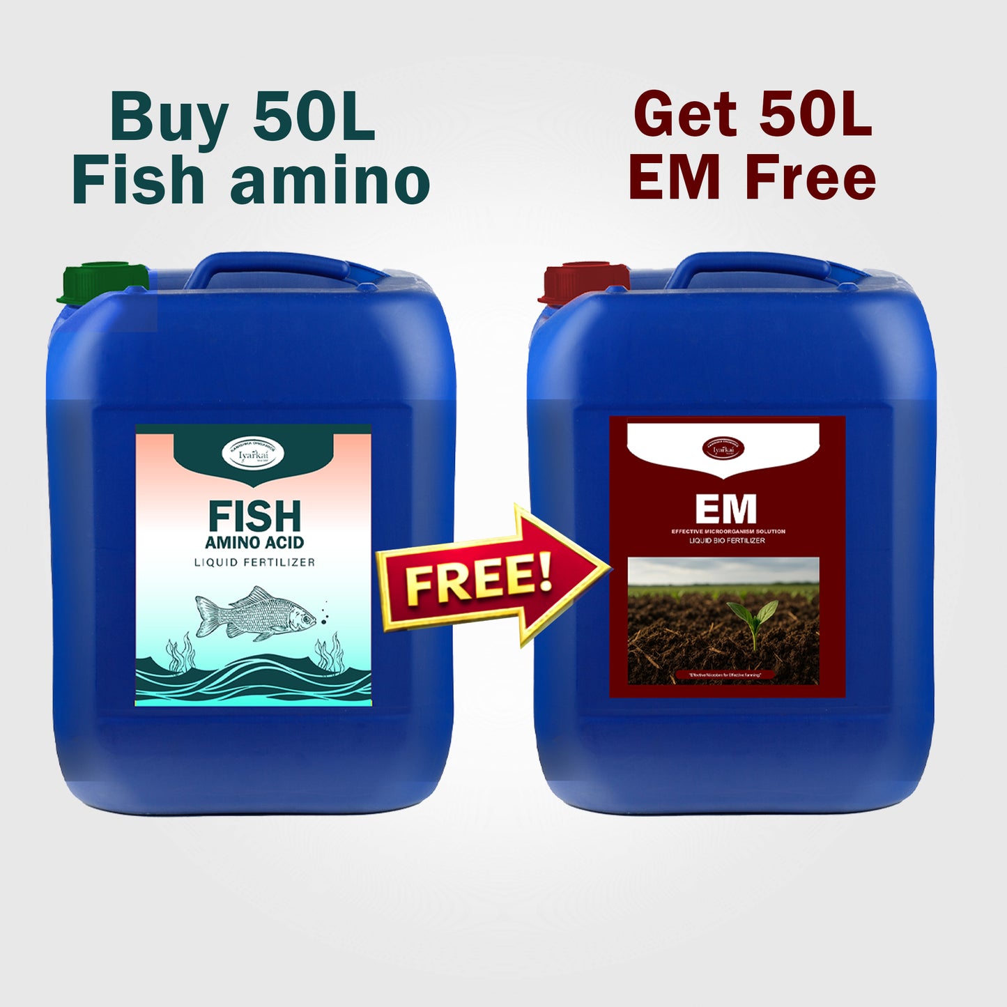 Buy 50L Fish Amino Acid & Get 50L EM Solution FREE